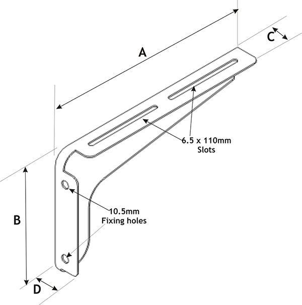 CB300 Brackets dimensions