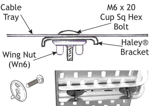 Tray fixing installation using fk100 fixing kit