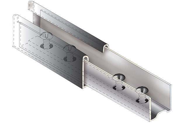 Internal connectors for strut